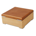 DS FSC certified Customized Logo Maple Matte Finish Wooden Ring Jewelry Box with Lid